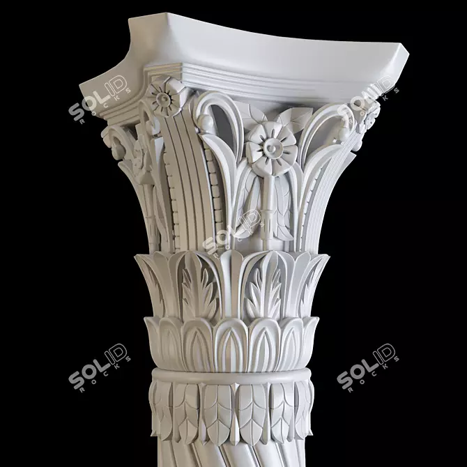 Ornate East Column Facades Kit 3D model image 16