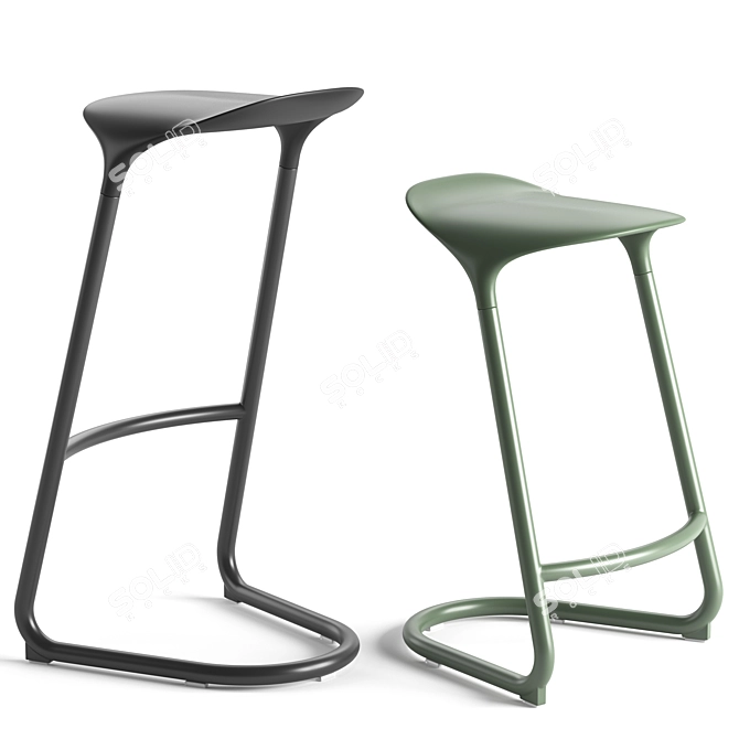 Modern Cross Design Chair Set 3D model image 2