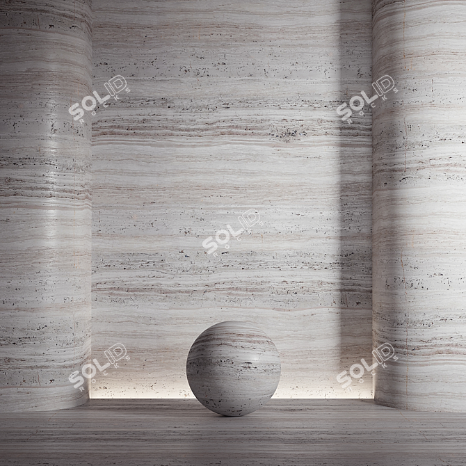 Travertine Stone Material Seamless Texture 3D model image 2