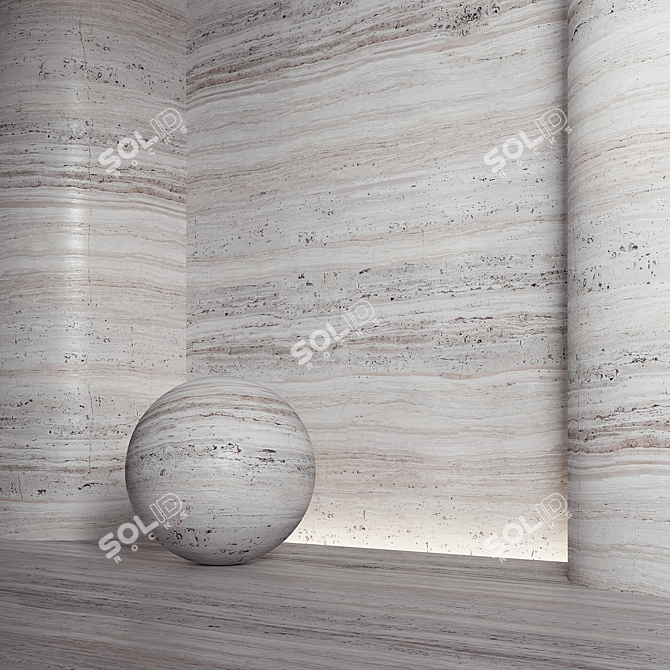 Travertine Stone Material Seamless Texture 3D model image 3