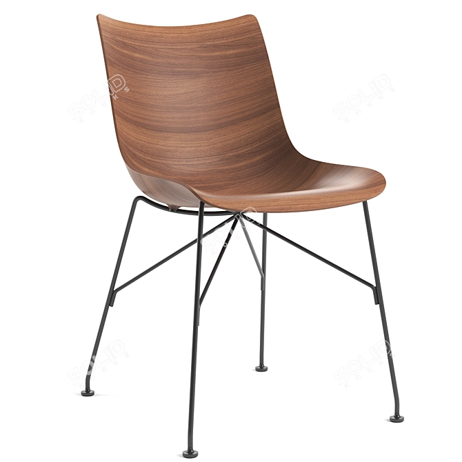 Modern Kartell P/Wood Chair 3D model image 1