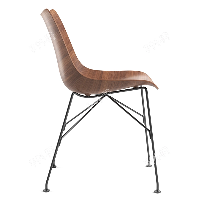 Modern Kartell P/Wood Chair 3D model image 2