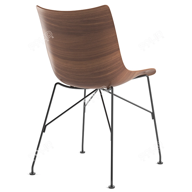 Modern Kartell P/Wood Chair 3D model image 3