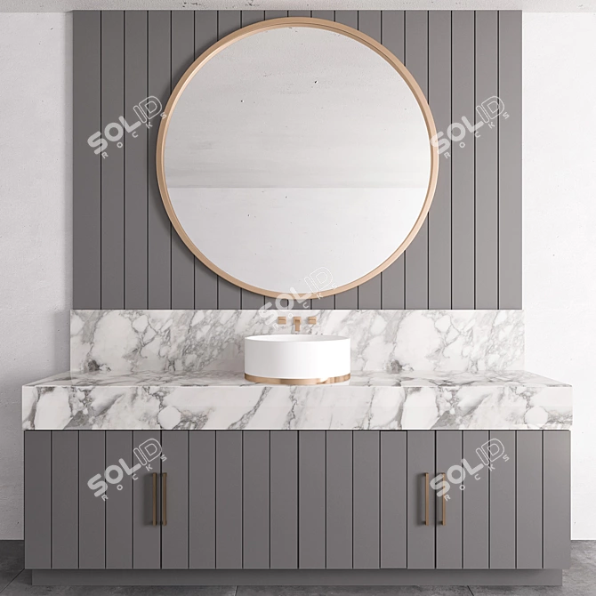 Modern Bathroom Furniture Set 3D model image 1