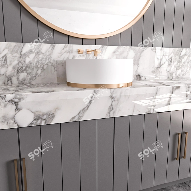 Modern Bathroom Furniture Set 3D model image 4