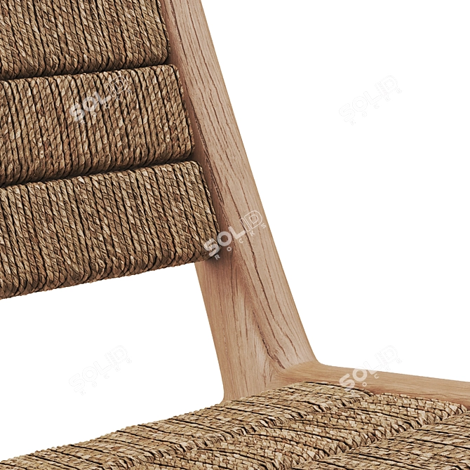 Teak & Abaca Lounge Chair 3D model image 3