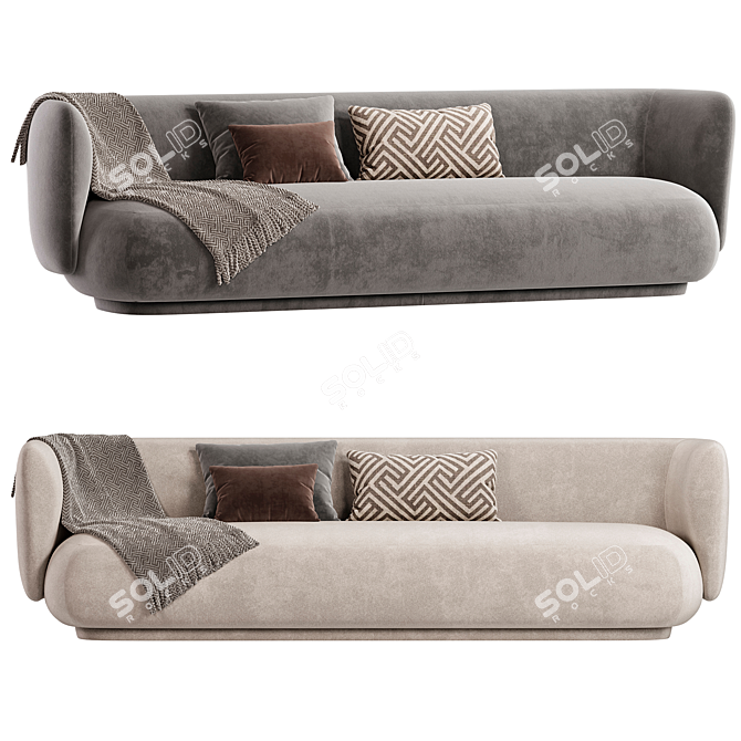 Contemporary RICO 4-Seat Sofa 3D model image 2