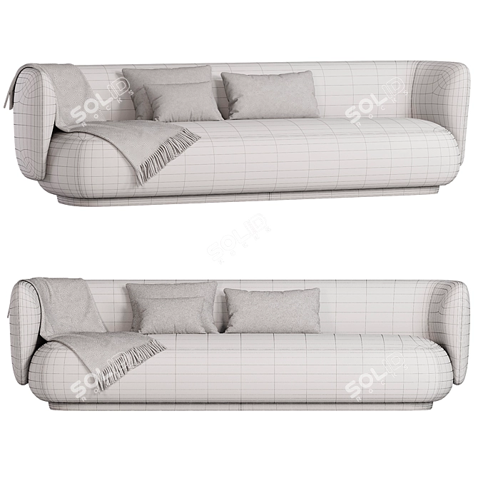 Contemporary RICO 4-Seat Sofa 3D model image 3