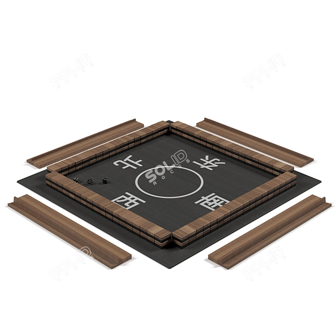 Traditional Mahjong Game Set 3D model image 4