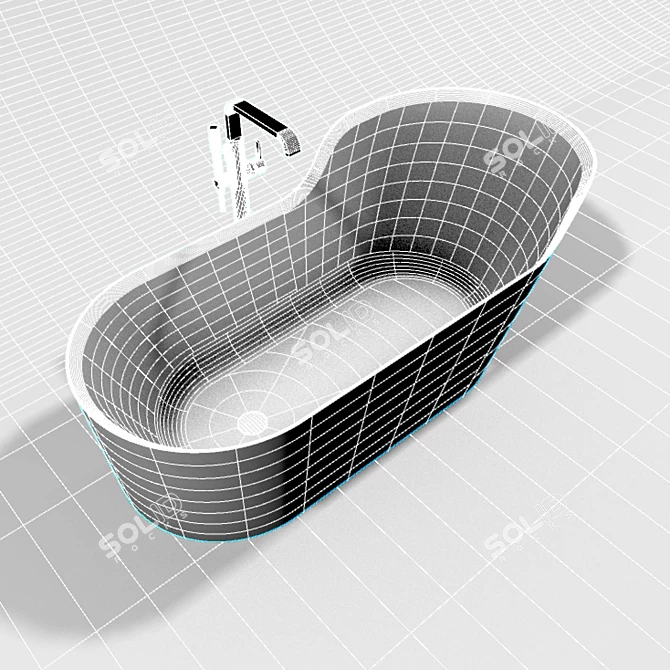 Glow Asymmetric Bath by Knief 3D model image 3