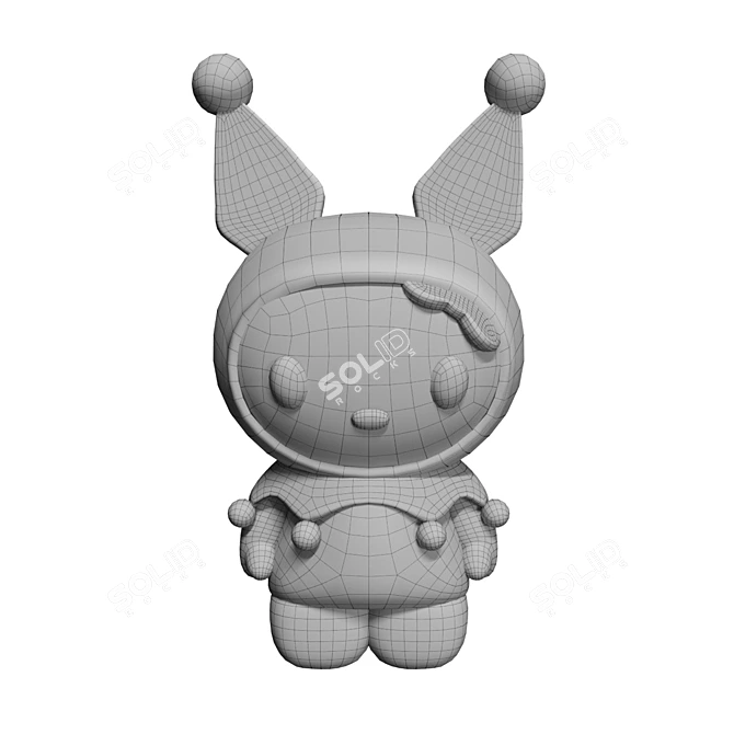 Skull-Eared Kuromi Imp Plush 3D model image 2