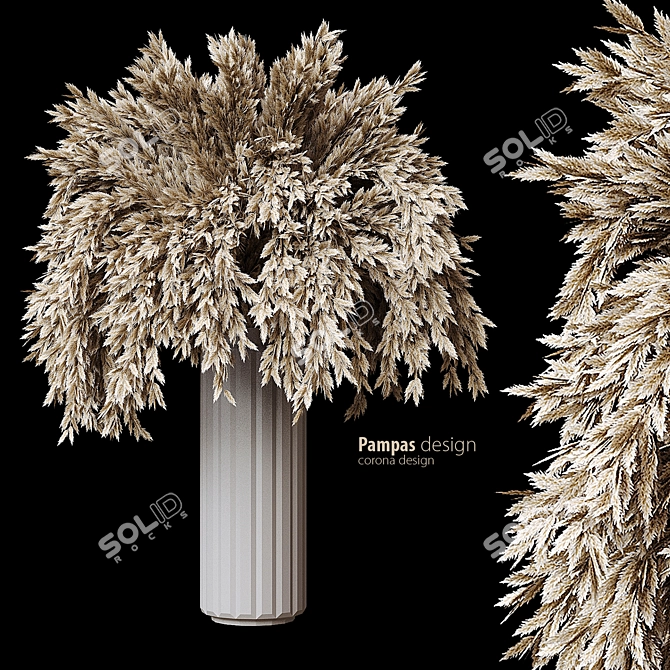 Pampas Bouquet 3D Model Export 3D model image 1