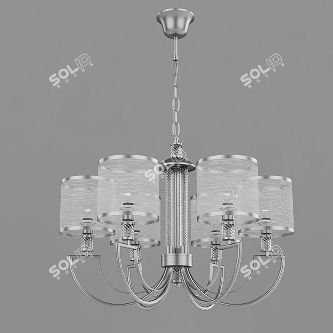 Elegant Licata Chandelier with Fabric Shades 3D model image 2