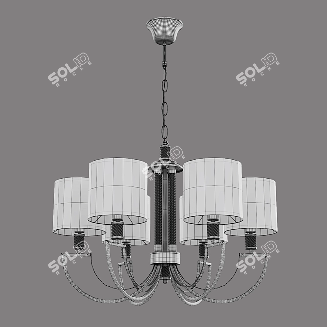 Elegant Licata Chandelier with Fabric Shades 3D model image 4