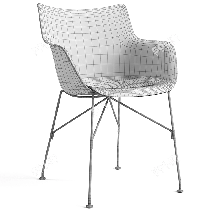 Modern Kartell Q/Wood Chair 3D model image 5