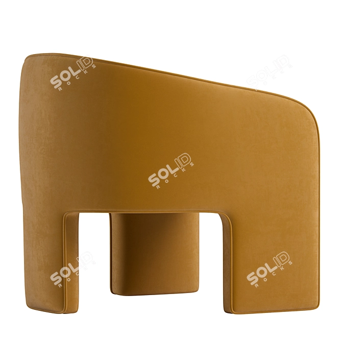  Stylish Marla Chair, Cognac 3D model image 6