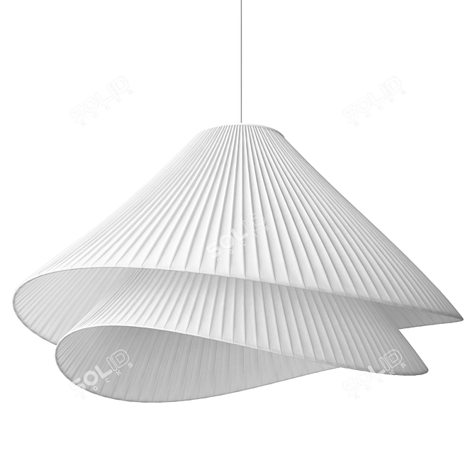 White Pendant Fabric Lampshade 3D model image 2