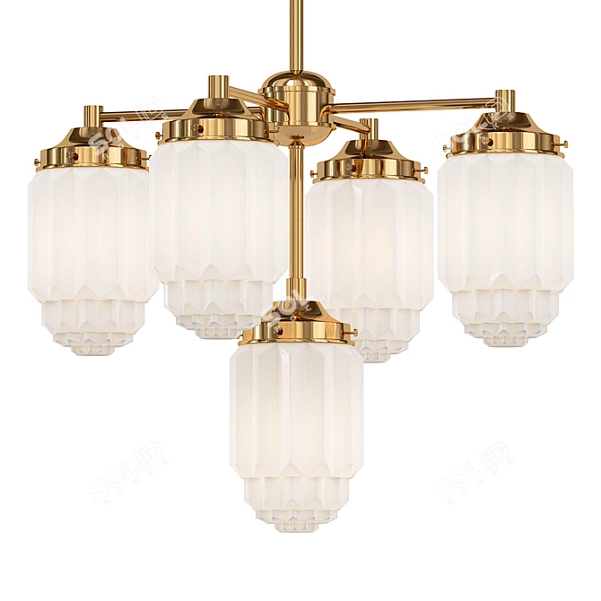 Elegant Gold Chandelier Kit 3D model image 1