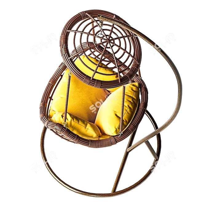 Multifunctional Rattan Swing Chair 3D model image 4