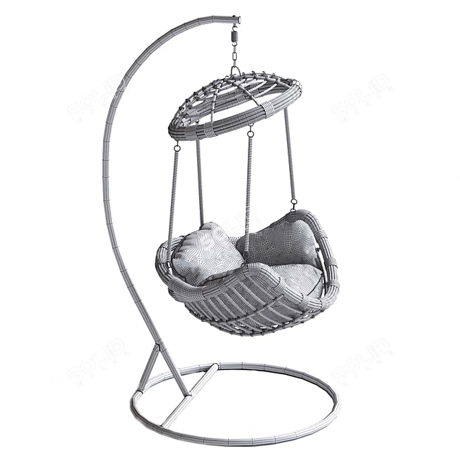 Multifunctional Rattan Swing Chair 3D model image 5