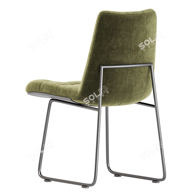 Modern Upholstered Dining Chair Set 3D model image 5