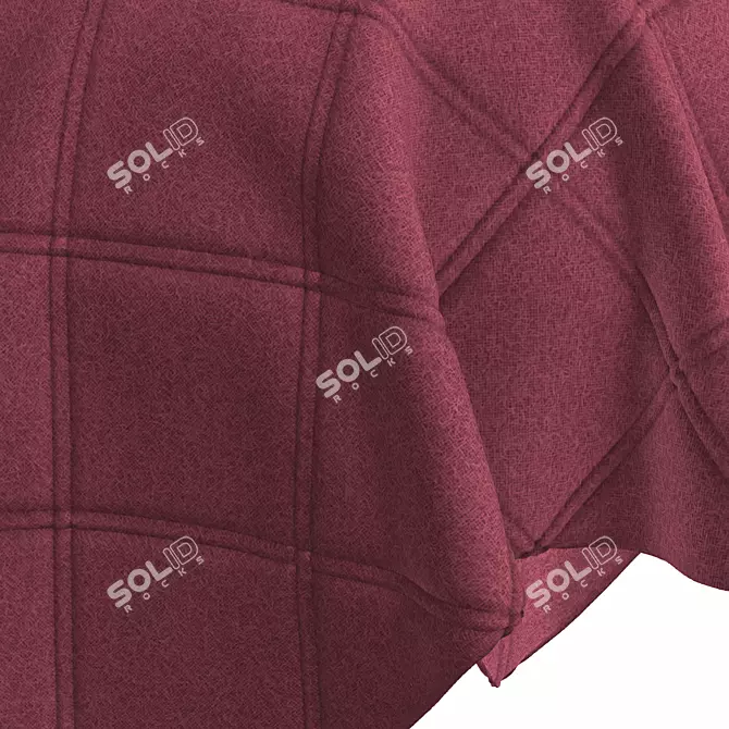 Title: Luxurious Stitched Velvet Fabric 3D model image 2