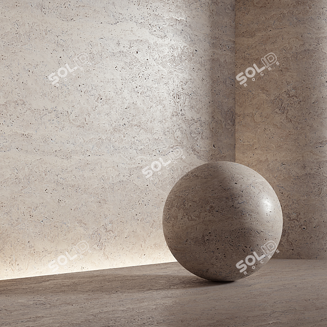 Travertine Stone Material Texture 3D 3D model image 1