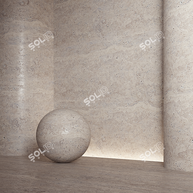 Travertine Stone Material Texture 3D 3D model image 3