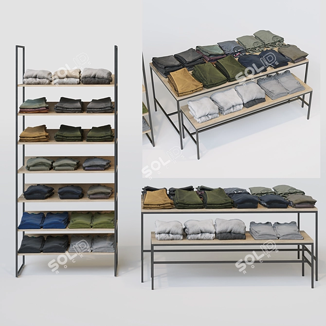 Rustic Clothing Store Set 3D model image 1