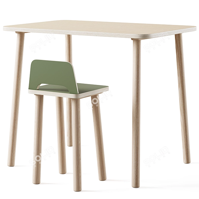Modern Adjustable Evolving Table Set 3D model image 2