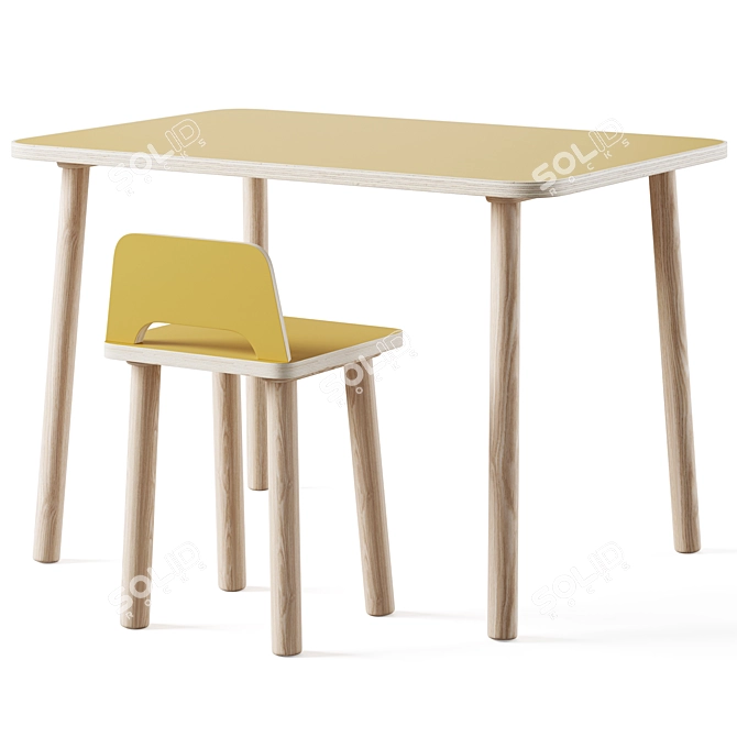 Modern Adjustable Evolving Table Set 3D model image 3
