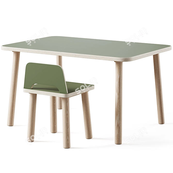 Modern Adjustable Evolving Table Set 3D model image 4
