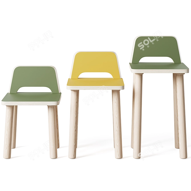 Modern Adjustable Evolving Table Set 3D model image 5