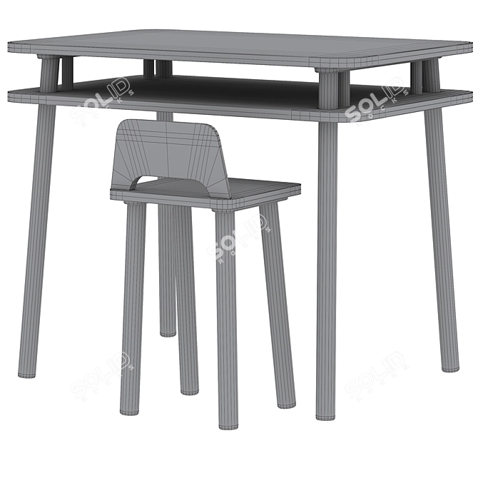 Modern Adjustable Evolving Table Set 3D model image 7