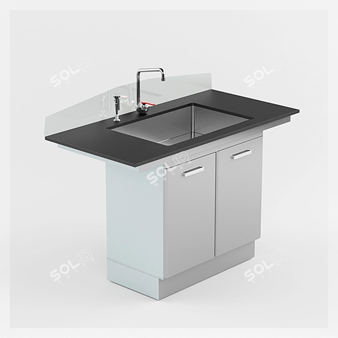 Lab 03 Wall Bench Sink 3D model image 3