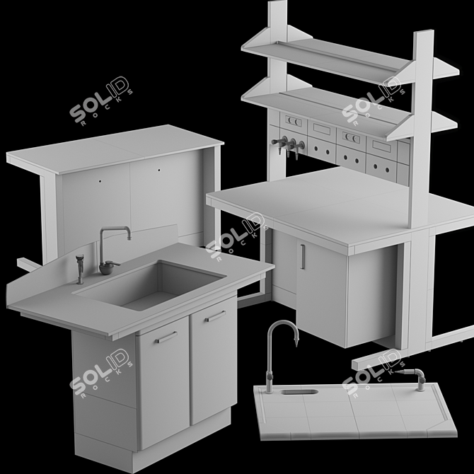 Lab 03 Wall Bench Sink 3D model image 13