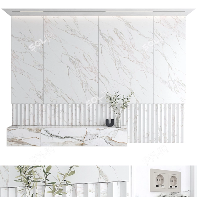 Decorative Wall Panel Set 105 3D model image 1