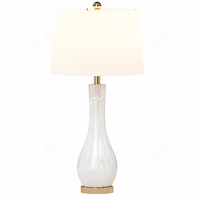 Geometric Ceramic USB Table Lamp 3D model image 2