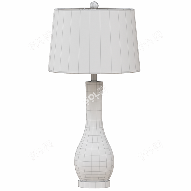 Geometric Ceramic USB Table Lamp 3D model image 3