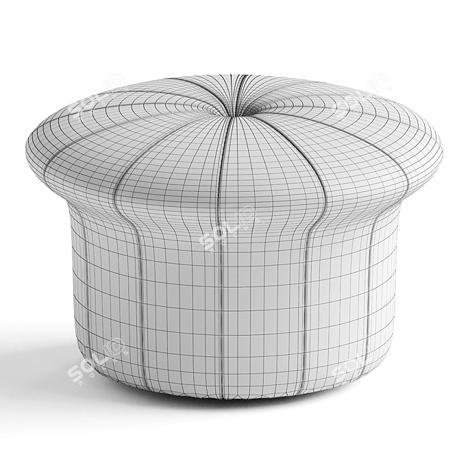 Elegant Grace Ritz Pouf 3D model image 2