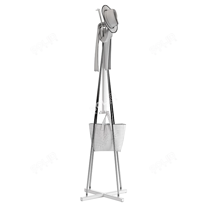 White 193 cm Coat Hanger 3D model image 2