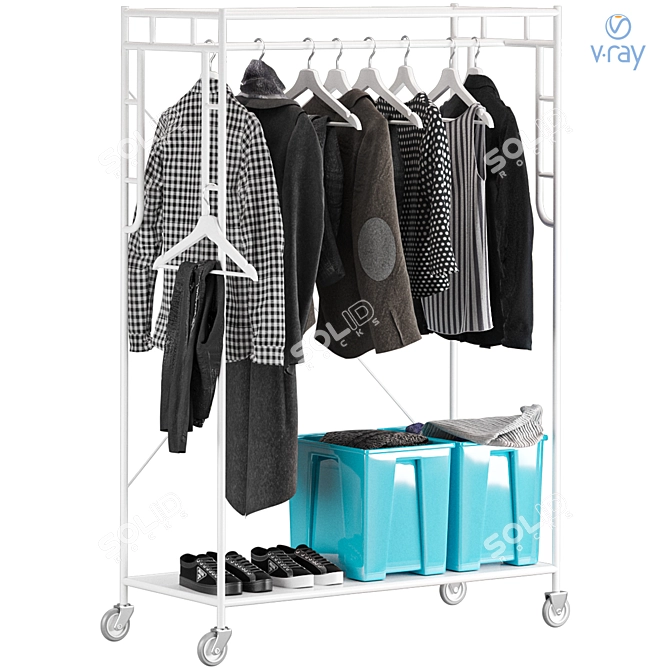 "SAMMANKOPPLA Floor Clothes Rack 3D model image 1