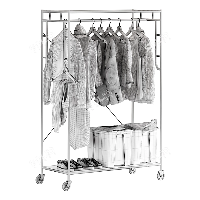 "SAMMANKOPPLA Floor Clothes Rack 3D model image 2