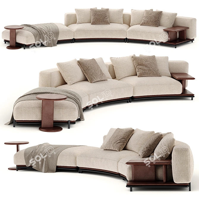 Poliform Brera Radius Sofa 3D model image 1