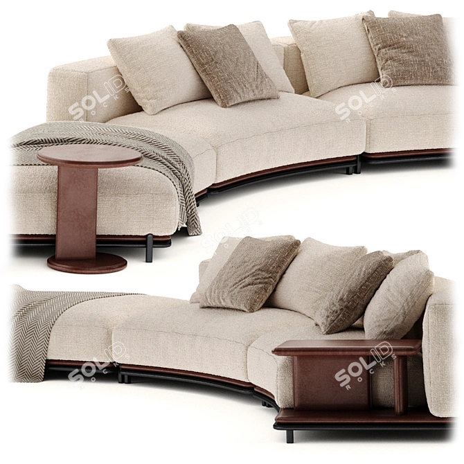 Poliform Brera Radius Sofa 3D model image 2