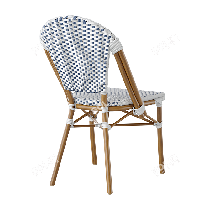 Woven Plastic Garden Chair 3D model image 4