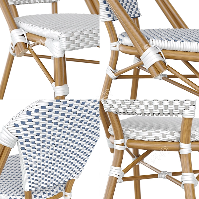 Woven Plastic Garden Chair 3D model image 6