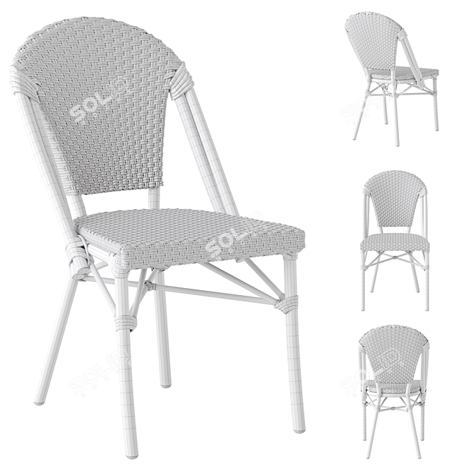 Woven Plastic Garden Chair 3D model image 7