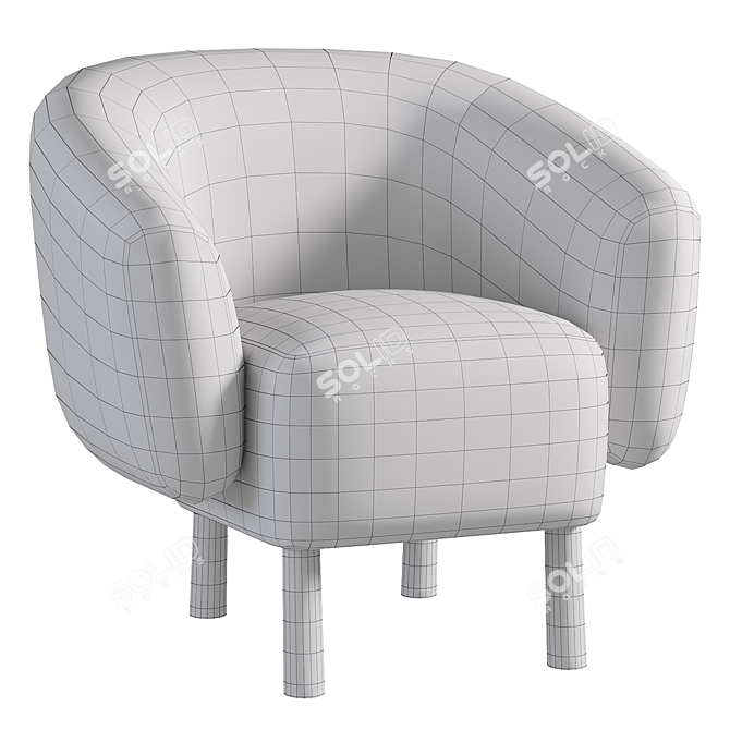 Calligaris 2017 Fabric Armchair Rio 3D model image 3