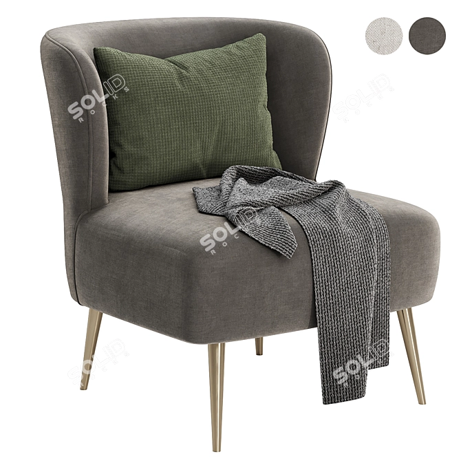 Elegant Soileau Accent Chair 3D model image 2